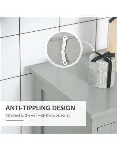 kleankin Modern Bathroom Floor Cabinet - Grey