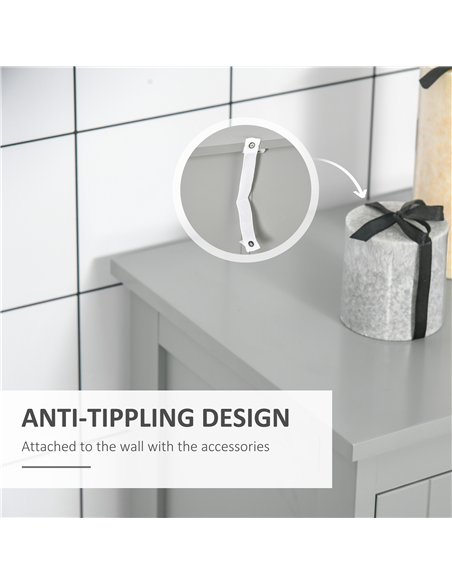kleankin Modern Bathroom Floor Cabinet - Grey - pic 177168 | FastDaddyshop