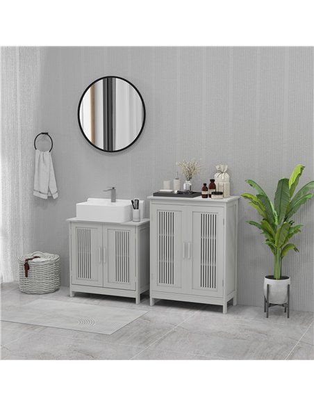 kleankin Modern Bathroom Floor Cabinet - Grey - pic 177170 | FastDaddyshop