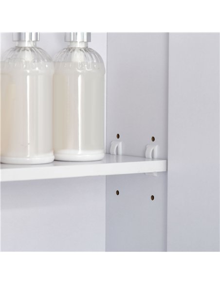 kleankin Bathroom Cabinet with Mirror, Wall Mounted Bathroom Mirror Cabinet with Adjustable Shelf, 2 Doors Storage Cupboard, Whi - pic 177179 | FastDaddyshop