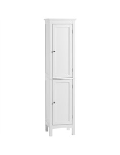 kleankin Tall Bathroom Storage Unit, Slim Bathroom Cabinet with Adjustable Shelves and Double Door, White