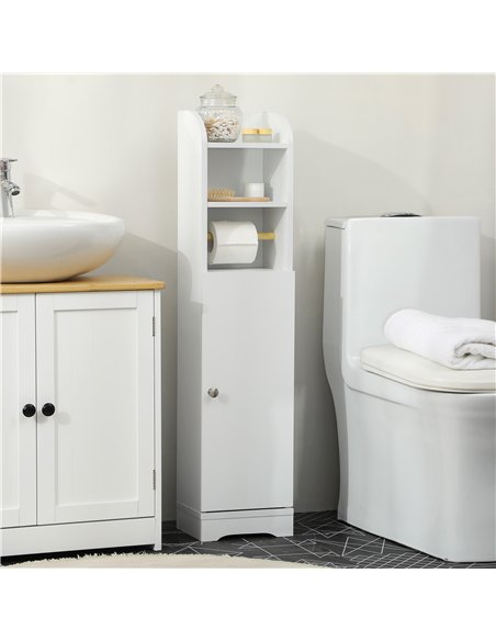 kleankin Multi-Storage Narrow Bathroom Cabinet - White - pic 177199 | FastDaddyshop