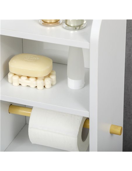 kleankin Multi-Storage Narrow Bathroom Cabinet - White - pic 177205 | FastDaddyshop