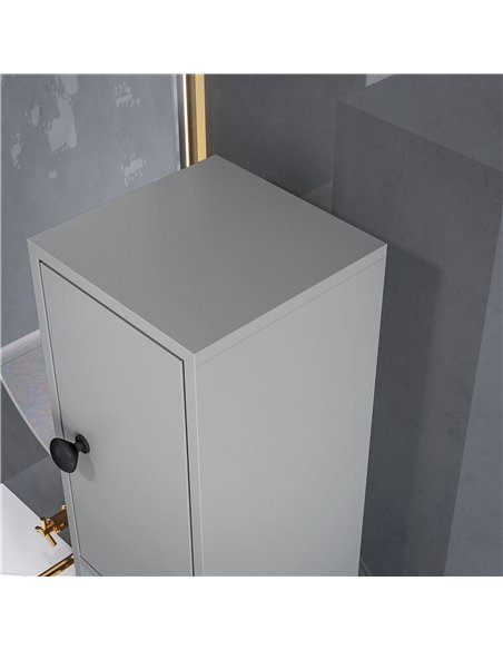 kleankin 180cm Slim Bathroom Cabinet, with Drawer, Shelves and Cupboards - Grey - pic 177223 | FastDaddyshop