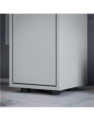 kleankin 180cm Slim Bathroom Cabinet, with Drawer, Shelves and Cupboards - Grey