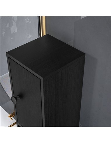 kleankin 180cm Slim Bathroom Cabinet, with Drawer, Shelves and Cupboards - Black