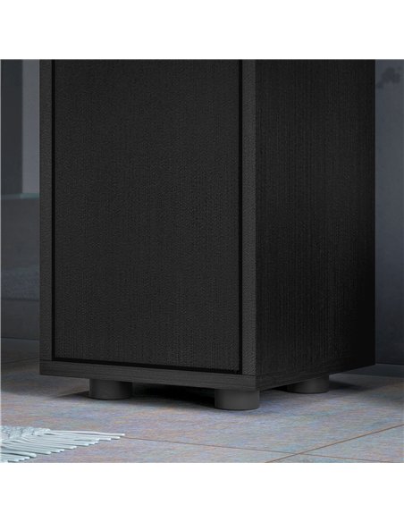 kleankin 180cm Slim Bathroom Cabinet, with Drawer, Shelves and Cupboards - Black - pic 177233 | FastDaddyshop