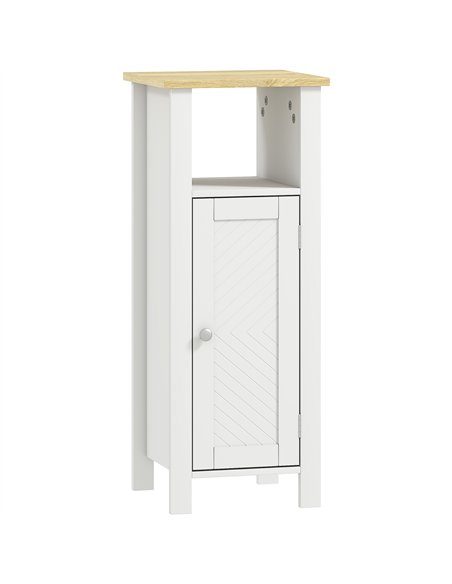 kleankin Slim Bathroom Storage Unit with Open Shelf, Bathroom Storage Cabinet with Adjustable Shelf, 32 x 30 x 80 cm, White - pic 177252 | FastDaddyshop