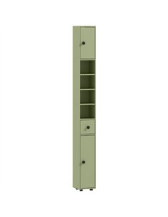 kleankin 180cm Slim Bathroom Cabinet, with Drawer, Shelves and Cupboards - Green