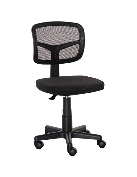 Vinsetto Small Office Chair without Arms, Ergonomic Swivel Mesh Desk Chair with Curved Back and Wheels, Height Adjustable, for H - pic 177270 | FastDaddyshop