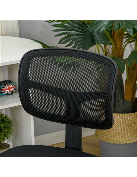 Vinsetto Small Office Chair without Arms, Ergonomic Swivel Mesh Desk Chair with Curved Back and Wheels, Height Adjustable, for H - pic 177277 | FastDaddyshop