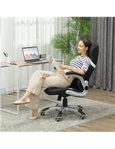 Vinsetto Linen-Look Office Chair, with Adjustable Height and Tension - Black 2