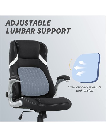 Vinsetto Linen-Look Office Chair, with Adjustable Height and Tension - Black - pic 177284 | FastDaddyshop