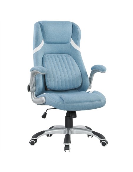 Vinsetto Linen-Look Office Chair, with Adjustable Height and Tension - Blue - pic 177288 | FastDaddyshop