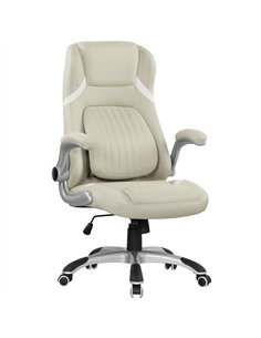 Vinsetto Linen-Look Office Chair, with Adjustable Height and Tension - Beige