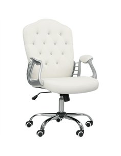 Vinsetto Velvet-Feel Work Chair, with Diamante Back - Cream