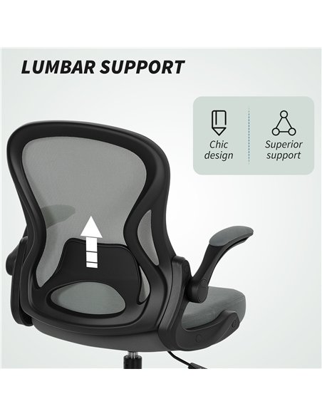 Vinsetto Drafting Chair, Ergonomic Tall Office Chair with Flip-up Armrests, Mesh Back, Lumbar Support, Adjustable Height and Foo - pic 177347 | FastDaddyshop