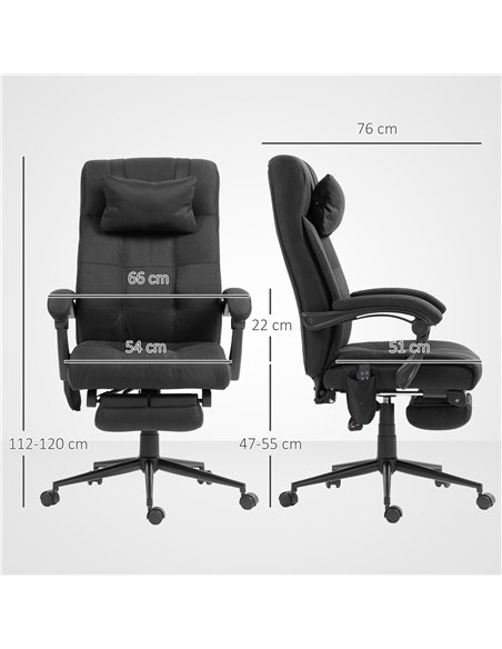 Vinsetto Office Chair with 6-point Vibration Massage and Heat, Computer Chair with Adjustable Height, Head Pillow, Footrest for  - pic 177389 | FastDaddyshop