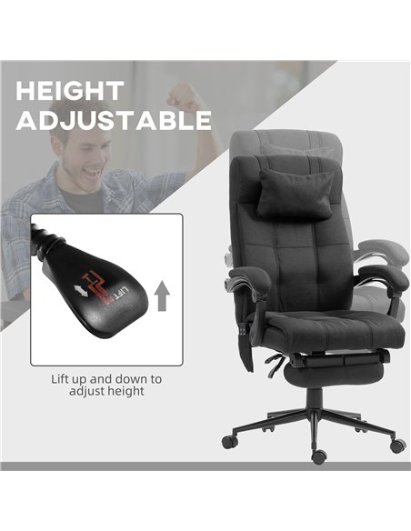 Vinsetto Office Chair with 6-point Vibration Massage and Heat, Computer Chair with Adjustable Height, Head Pillow, Footrest for  - pic 177391 | FastDaddyshop