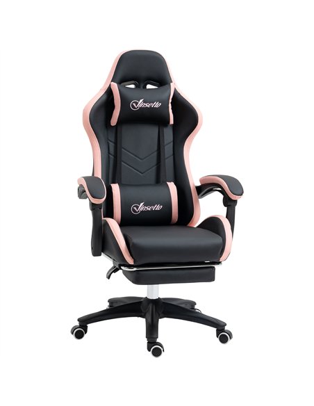 Vinsetto Computer Gaming Chair, PU Leather Office Desk Chair with Footrest, Swivel Wheels, 135° Reclining Back, Lumbar Support,  - pic 177396 | FastDaddyshop