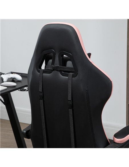 Vinsetto Computer Gaming Chair, PU Leather Office Desk Chair with Footrest, Swivel Wheels, 135° Reclining Back, Lumbar Support,  - pic 177403 | FastDaddyshop