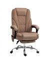 Vinsetto Massage Office Chair, Heated Reclining Computer Chair with Adjustable Height and Footrest, Brown