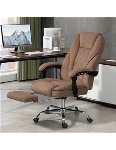 Vinsetto Massage Office Chair, Heated Reclining Computer Chair with Adjustable Height and Footrest, Brown 2