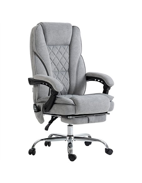 Vinsetto Massage Office Chair, Heated Reclining Computer Chair with Adjustable Height and Footrest, Grey - pic 177423 | FastDaddyshop
