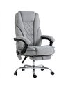 Vinsetto Massage Office Chair, Heated Reclining Computer Chair with Adjustable Height and Footrest, Grey