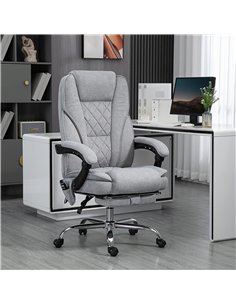 Vinsetto Massage Office Chair, Heated Reclining Computer Chair with Adjustable Height and Footrest, Grey 2