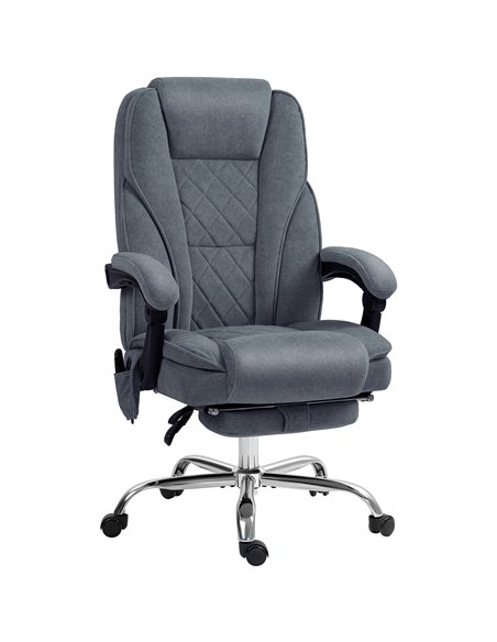 Vinsetto Massage Office Chair, Heated Reclining Computer Chair with Adjustable Height and Footrest, Dark Grey - pic 177432 | FastDaddyshop