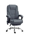 Vinsetto Massage Office Chair, Heated Reclining Computer Chair with Adjustable Height and Footrest, Dark Grey