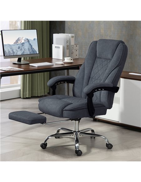 Vinsetto Massage Office Chair, Heated Reclining Computer Chair with Adjustable Height and Footrest, Dark Grey - pic 177433 | FastDaddyshop