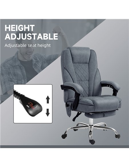 Vinsetto Massage Office Chair, Heated Reclining Computer Chair with Adjustable Height and Footrest, Dark Grey - pic 177436 | FastDaddyshop