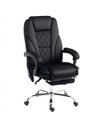 Vinsetto Heated Reclining Massaging Office Desk Chair with Footrest Massage Black