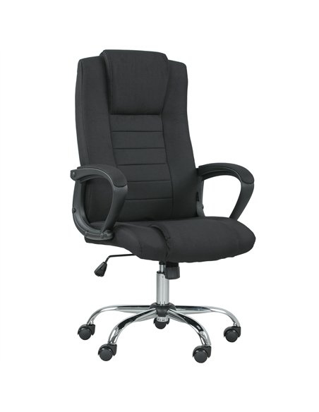 Vinsetto Linen-Look Swivel Office Chair - Black - pic 177450 | FastDaddyshop