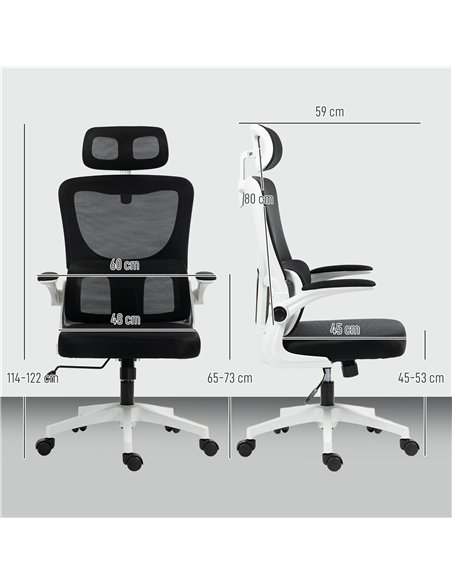 Vinsetto Ergonomic Office Chair, High Back Mesh Computer Desk Chair with Adjustable Headrest and Lumbar Support, Rotatable Armre - pic 177461 | FastDaddyshop