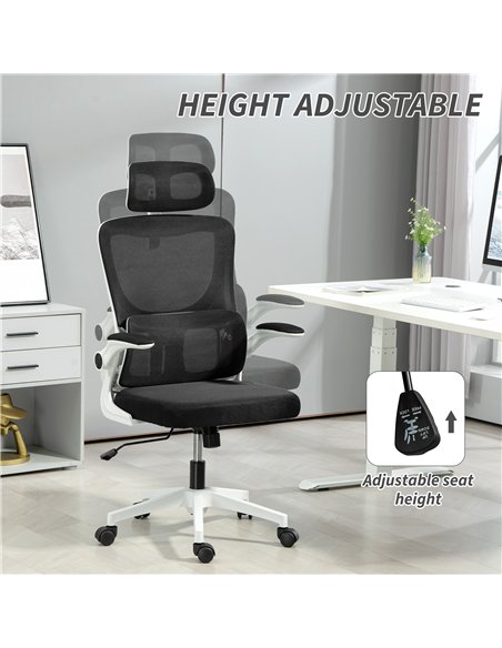 Vinsetto Ergonomic Office Chair, High Back Mesh Computer Desk Chair with Adjustable Headrest and Lumbar Support, Rotatable Armre - pic 177462 | FastDaddyshop