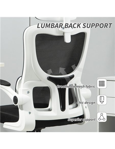 Vinsetto Ergonomic Office Chair, High Back Mesh Computer Desk Chair with Adjustable Headrest and Lumbar Support, Rotatable Armre - pic 177464 | FastDaddyshop