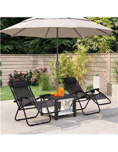 Outsunny Zero Gravity Chair Set of 2, Metal Frame Texteline Armchair Outdoor Folding and Reclining Sun Lounger with Head Pillow  2