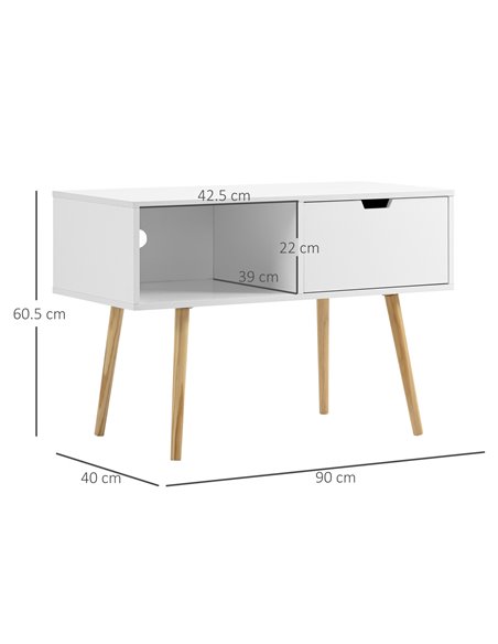 Homcom 900mm Boxy TV Stand with Storage, White - pic 17752 | FastDaddyshop