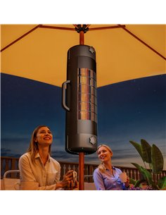 Outsunny Electric Umbrella Parasol Mounted Patio Heater for 25-70 mm Poles, 2000 W Outdoor Garden Heater with 2 Heat Setting, 6  2