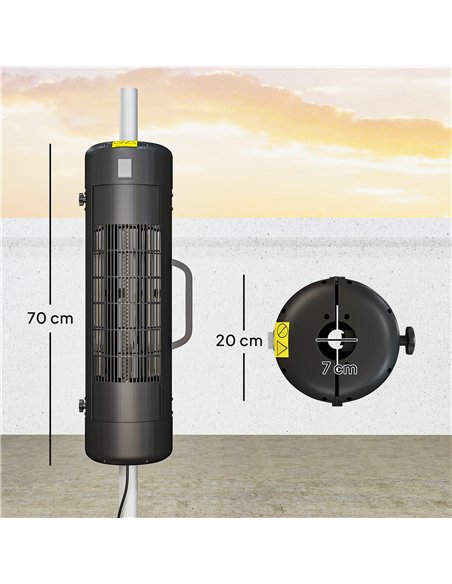 Outsunny Electric Umbrella Parasol Mounted Patio Heater for 25-70 mm Poles, 2000 W Outdoor Garden Heater with 2 Heat Setting, 6  - pic 177524 | FastDaddyshop