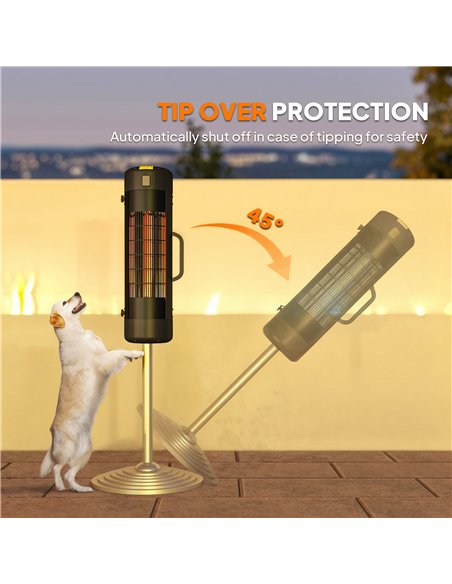 Outsunny Electric Umbrella Parasol Mounted Patio Heater for 25-70 mm Poles, 2000 W Outdoor Garden Heater with 2 Heat Setting, 6  - pic 177527 | FastDaddyshop