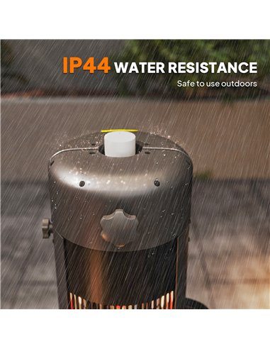 Outsunny Electric Umbrella Parasol Mounted Patio Heater for 25-70 mm Poles, 2000 W Outdoor Garden Heater with 2 Heat Setting, 6 