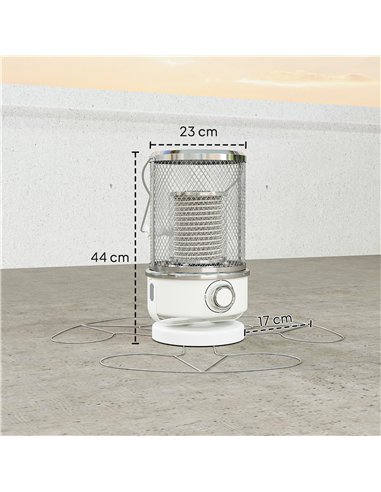 Outsunny 2000W Patio Electric Heater with 10-20㎡ Coverage, Separation Coil, Freestanding Outdoor Infrared Heater with Tip-Over P