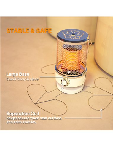 Outsunny 2000W Patio Electric Heater with 10-20㎡ Coverage, Separation Coil, Freestanding Outdoor Infrared Heater with Tip-Over P