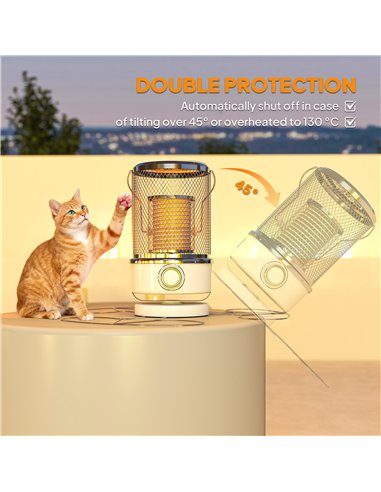Outsunny 2000W Patio Electric Heater with 10-20㎡ Coverage, Separation Coil, Freestanding Outdoor Infrared Heater with Tip-Over P