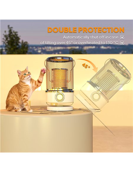 Outsunny 2000W Patio Electric Heater with 10-20㎡ Coverage, Separation Coil, Freestanding Outdoor Infrared Heater with Tip-Over P - pic 177537 | FastDaddyshop