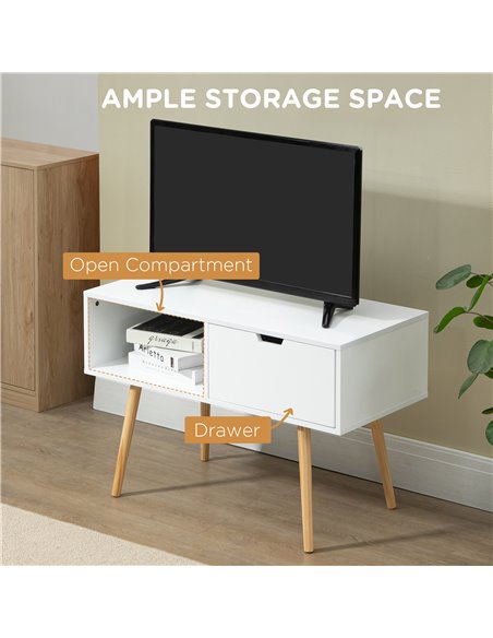 Homcom 900mm Boxy TV Stand with Storage, White - pic 17754 | FastDaddyshop